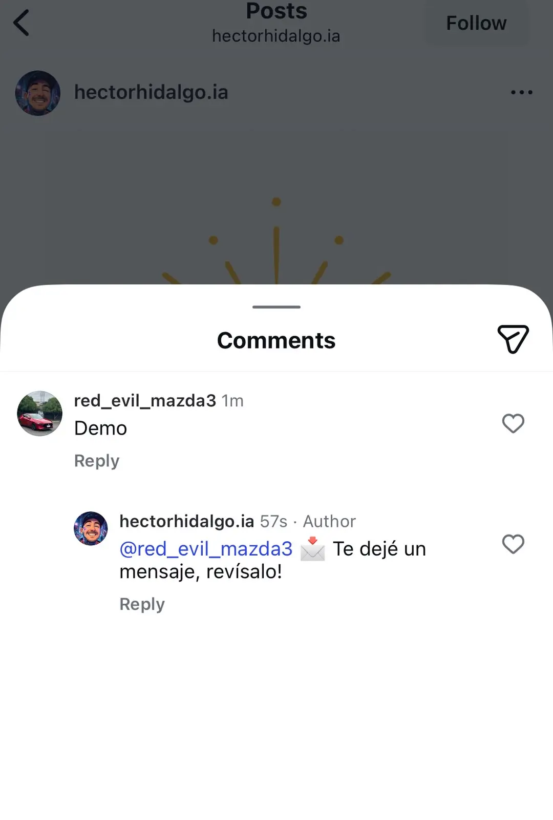 Bot respondiendo comentarios de Instagram automáticamente